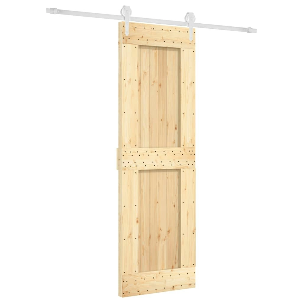 Sliding Door with Hardware Set 70x210 cm Solid Wood Pine 3203260