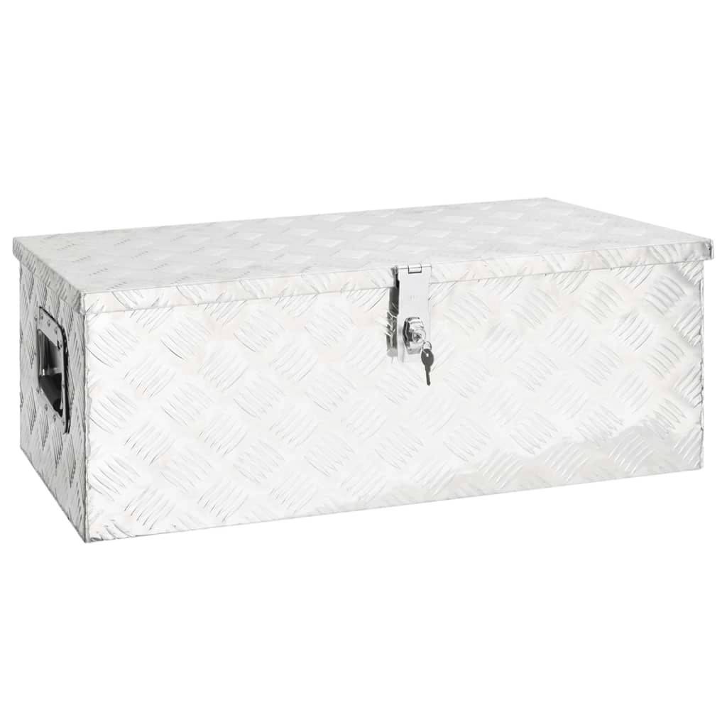 Storage Box Silver 80x39x30 cm Aluminium 152252