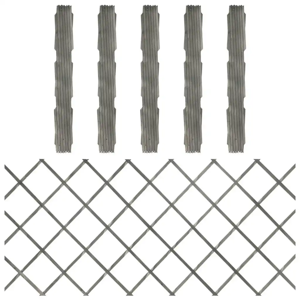 Trellis Fences 5 pcs Grey Solid Firwood 180x80 cm 316425