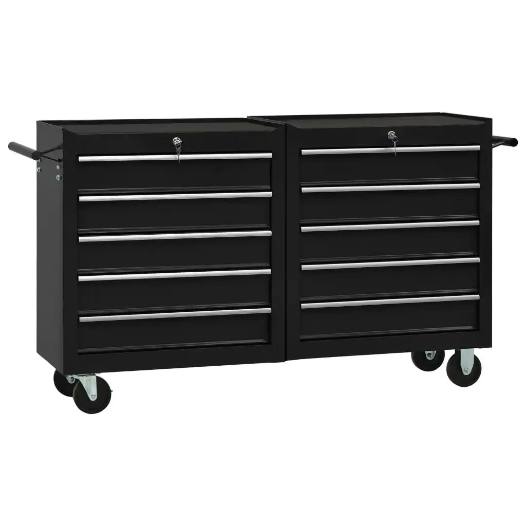 Tool Trolley with 5 Drawers Black 69x33x77 cm Steel 147183