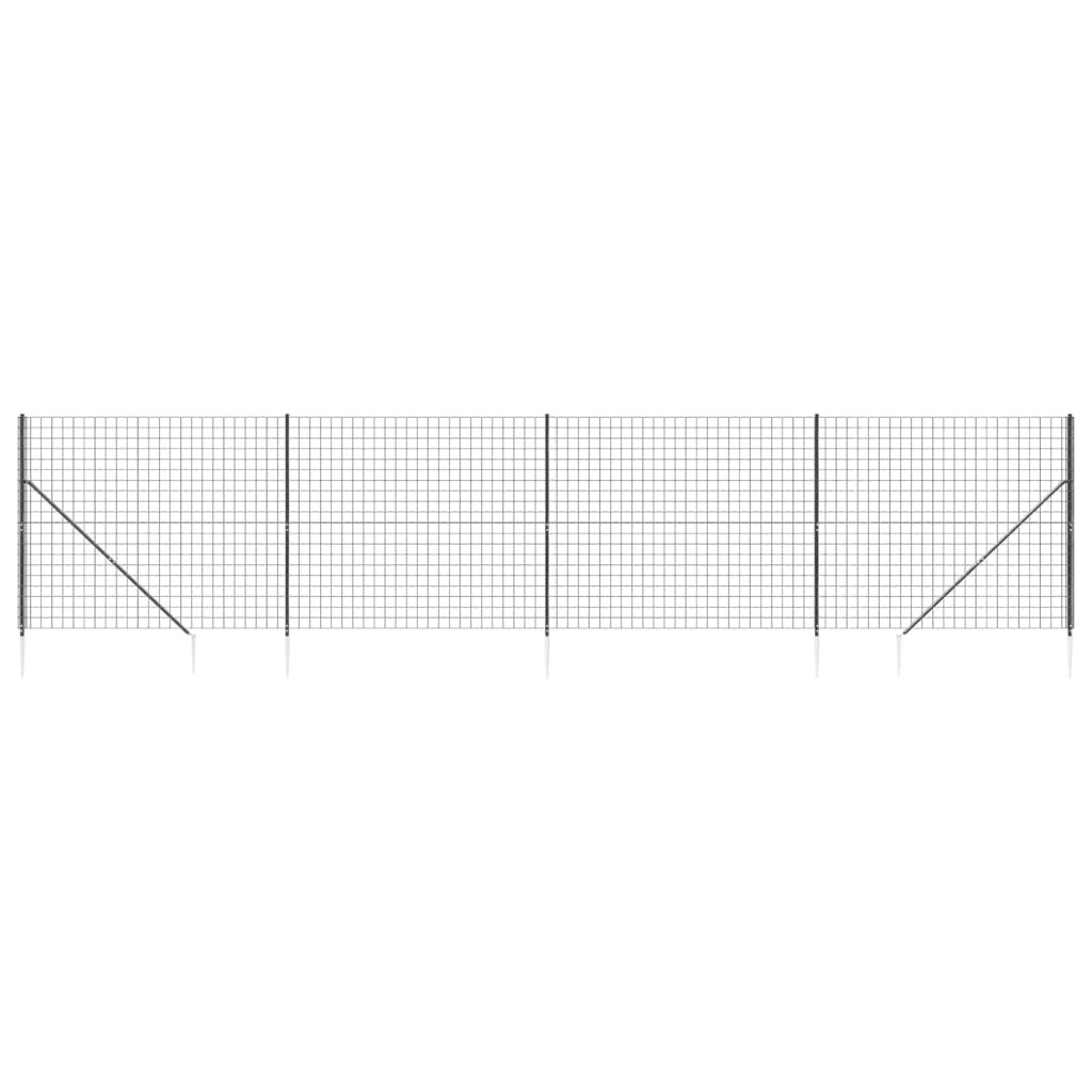 Wire Mesh Fence with Spike Anchors Anthracite 1.4x10 m 154275