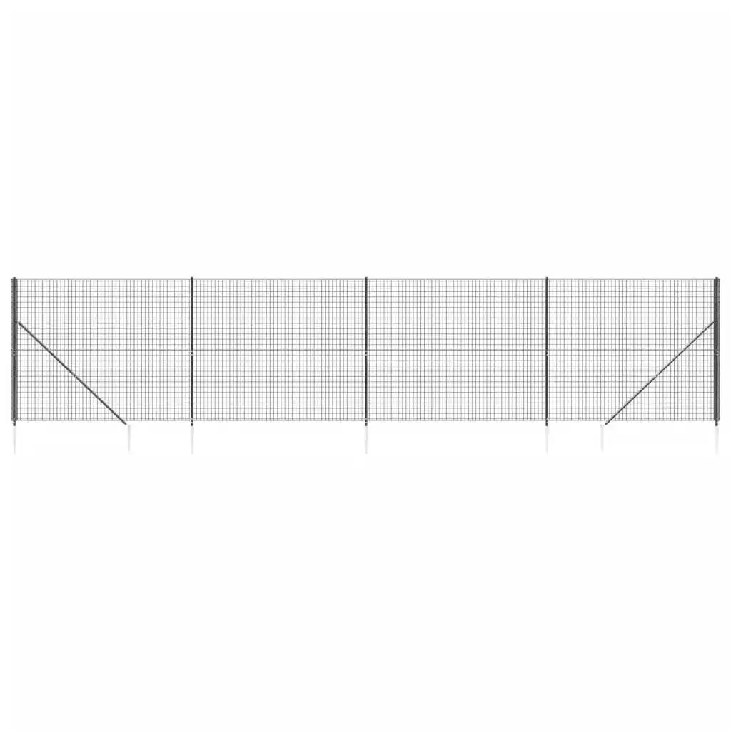 Wire Mesh Fence with Spike Anchors Anthracite 1.6x10 m 154244