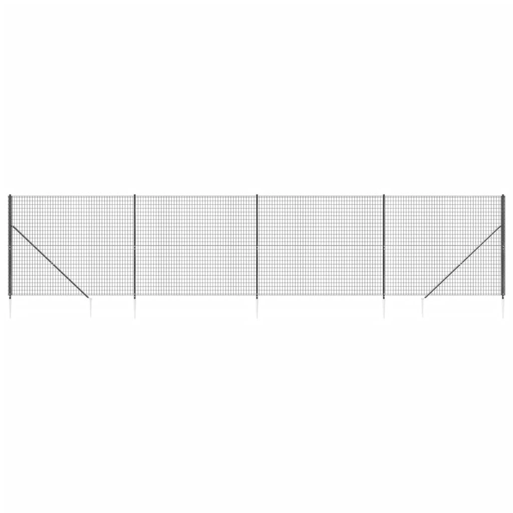 Wire Mesh Fence with Spike Anchors Anthracite 1.6x10 m 154244