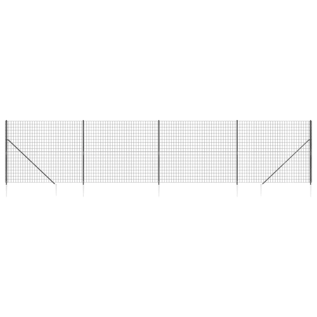 Wire Mesh Fence with Spike Anchors Anthracite 1.6x10 m 154260