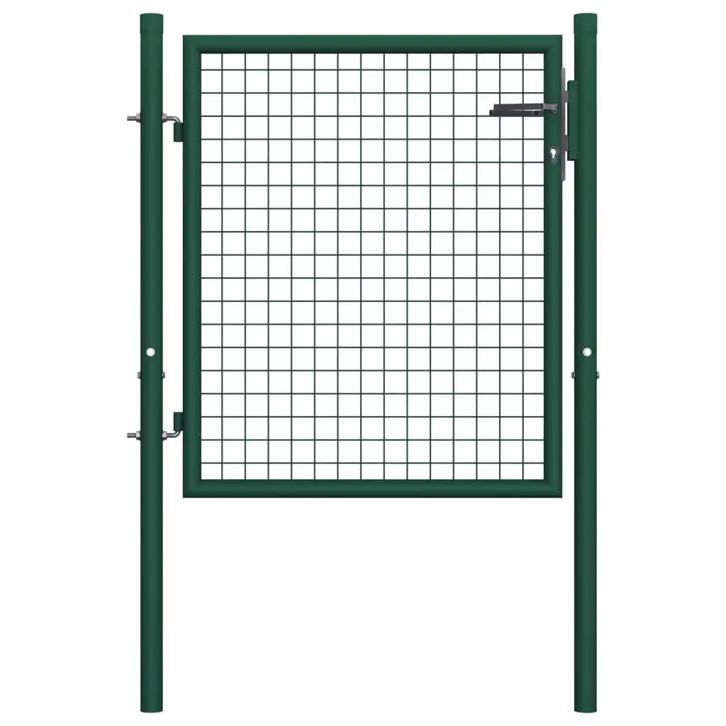 Fence Gate Steel 100x75 cm Green 145732