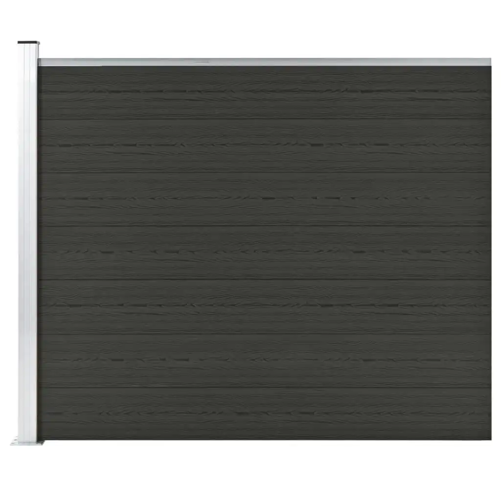 Fence Panel WPC 175x146 cm Black 148985