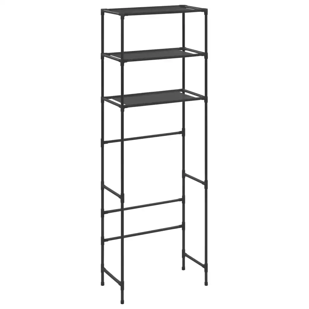 3-Tier Storage Rack over Toilet Black 53x28x169 cm 288329