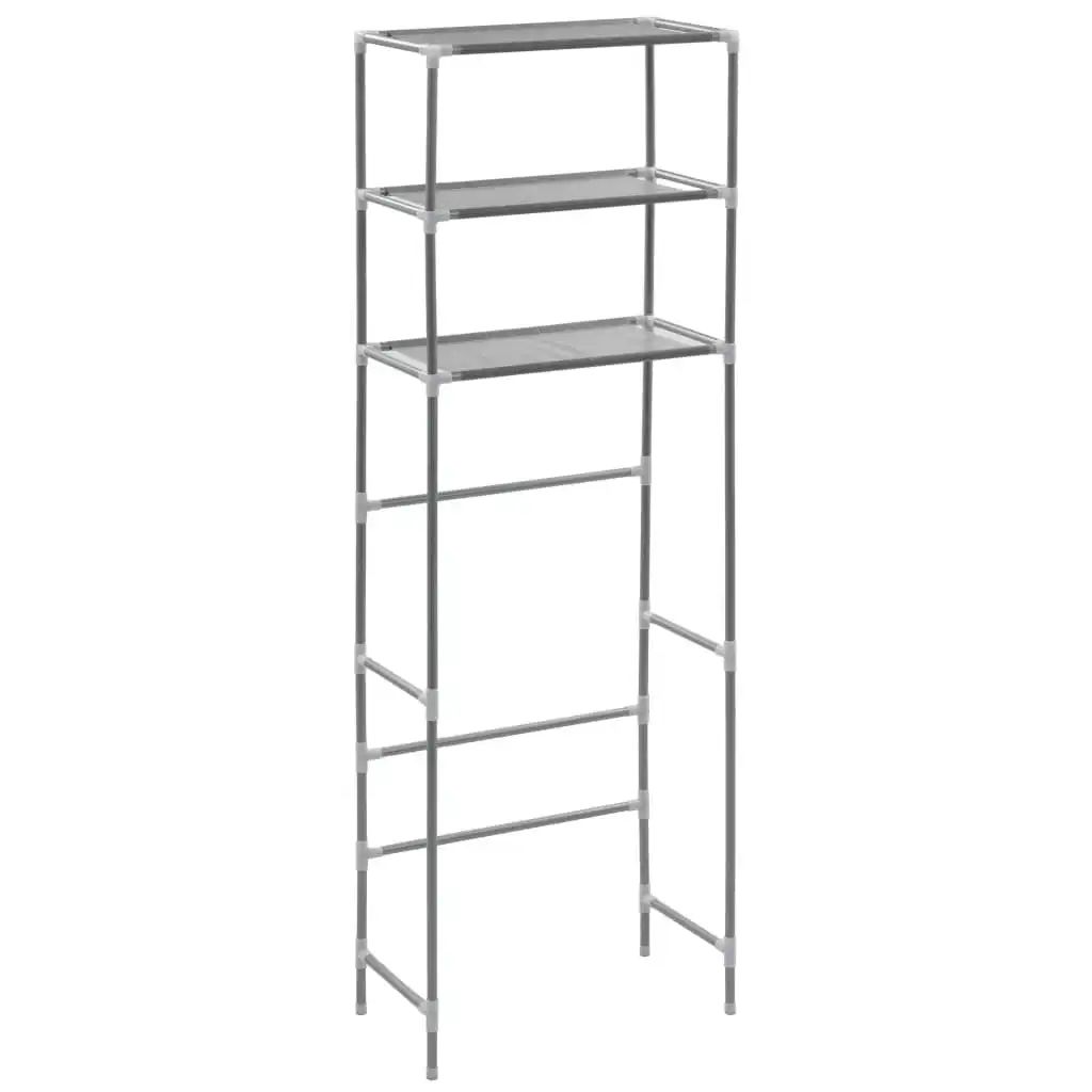 3-Tier Storage Rack over Toilet Silver 53x28x169 cm 282464