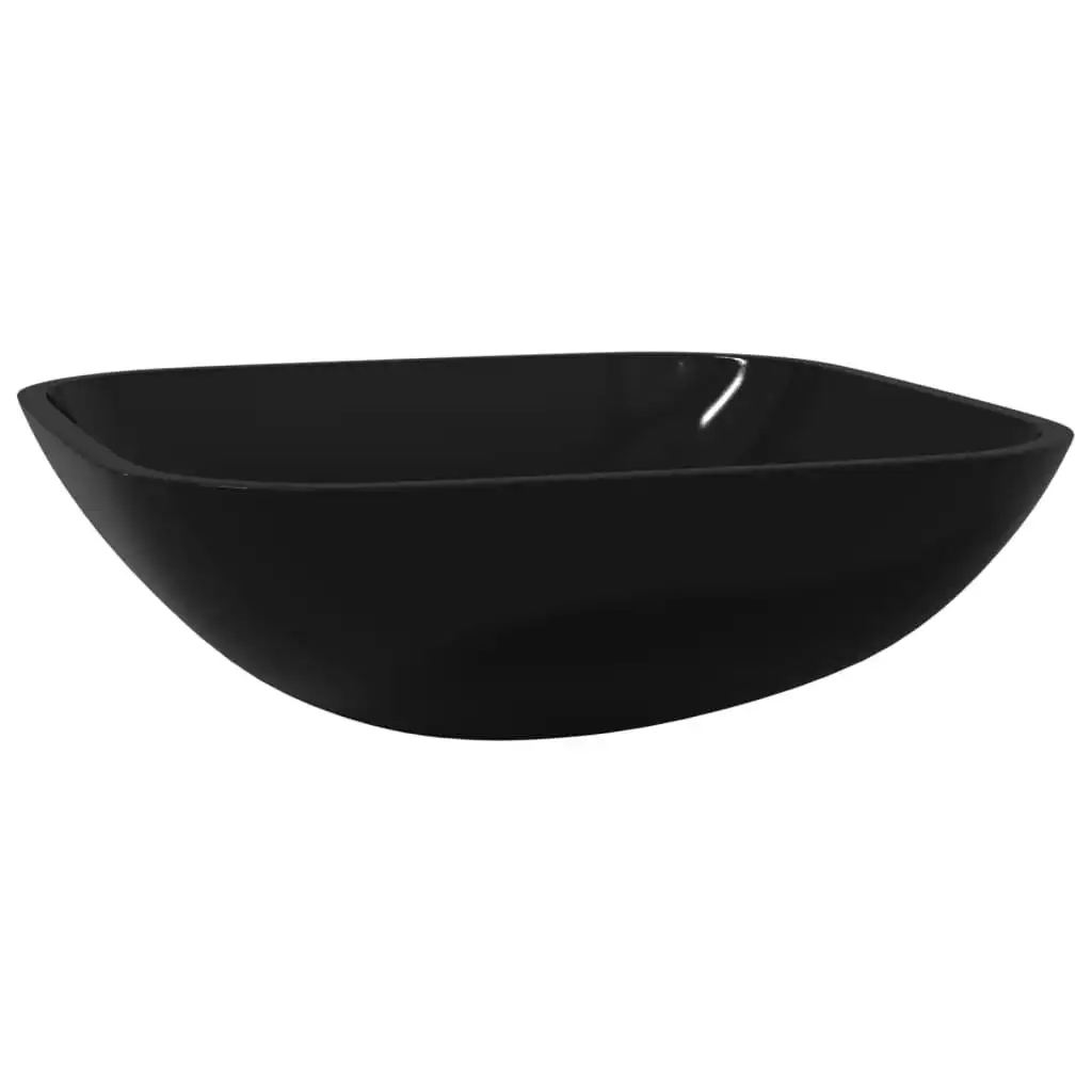 Basin Glass 42x42x14 cm Black 345248