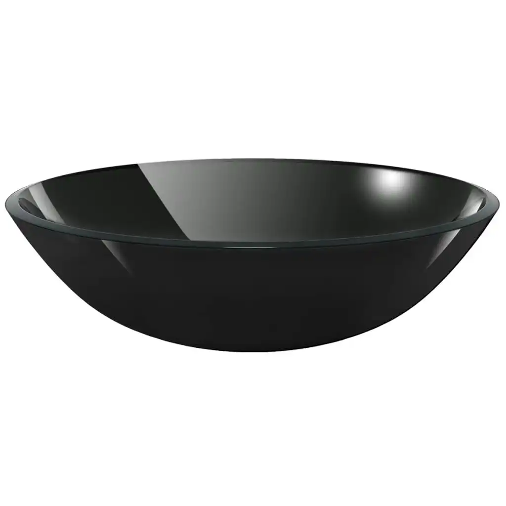 Basin Tempered Glass 42 cm Black 142231