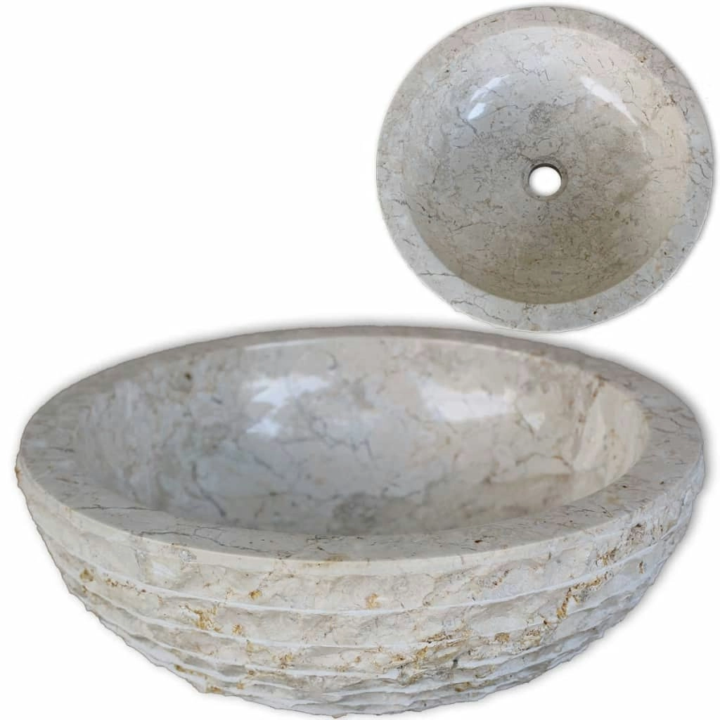 Basin Marble 40 cm Cream 242673