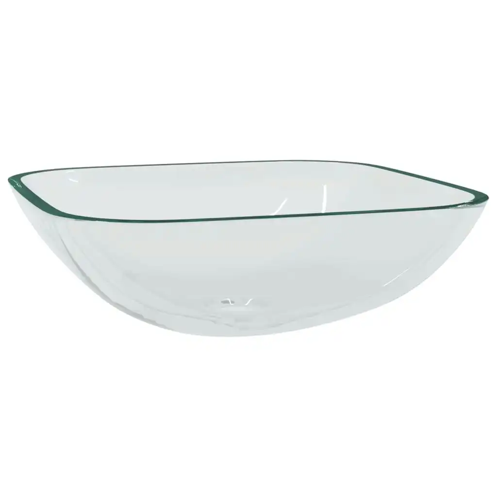 Basin Glass 42x42x14 cm Transparent 345236