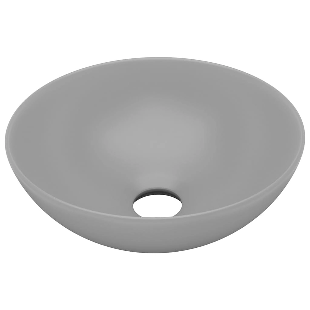 Bathroom Sink Ceramic Light Grey Round 146982