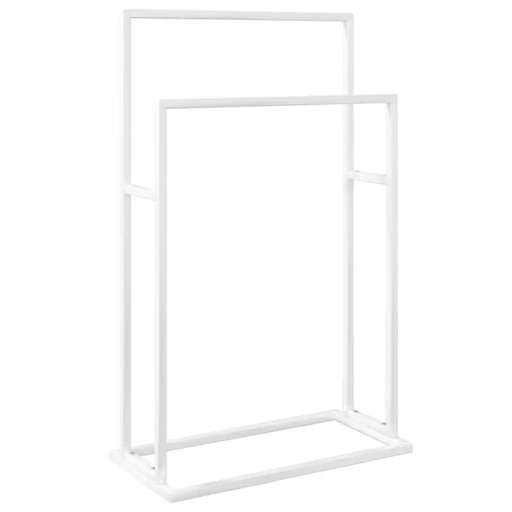 Freestanding Towel Rack White 48x24x78.5 cm Iron 343088