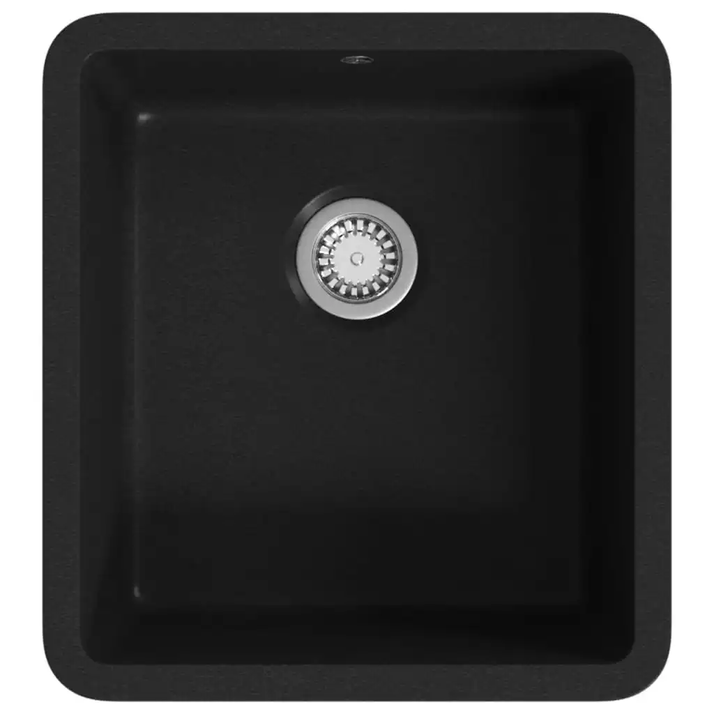 Granite Kitchen Sink Single Basin Black 145529