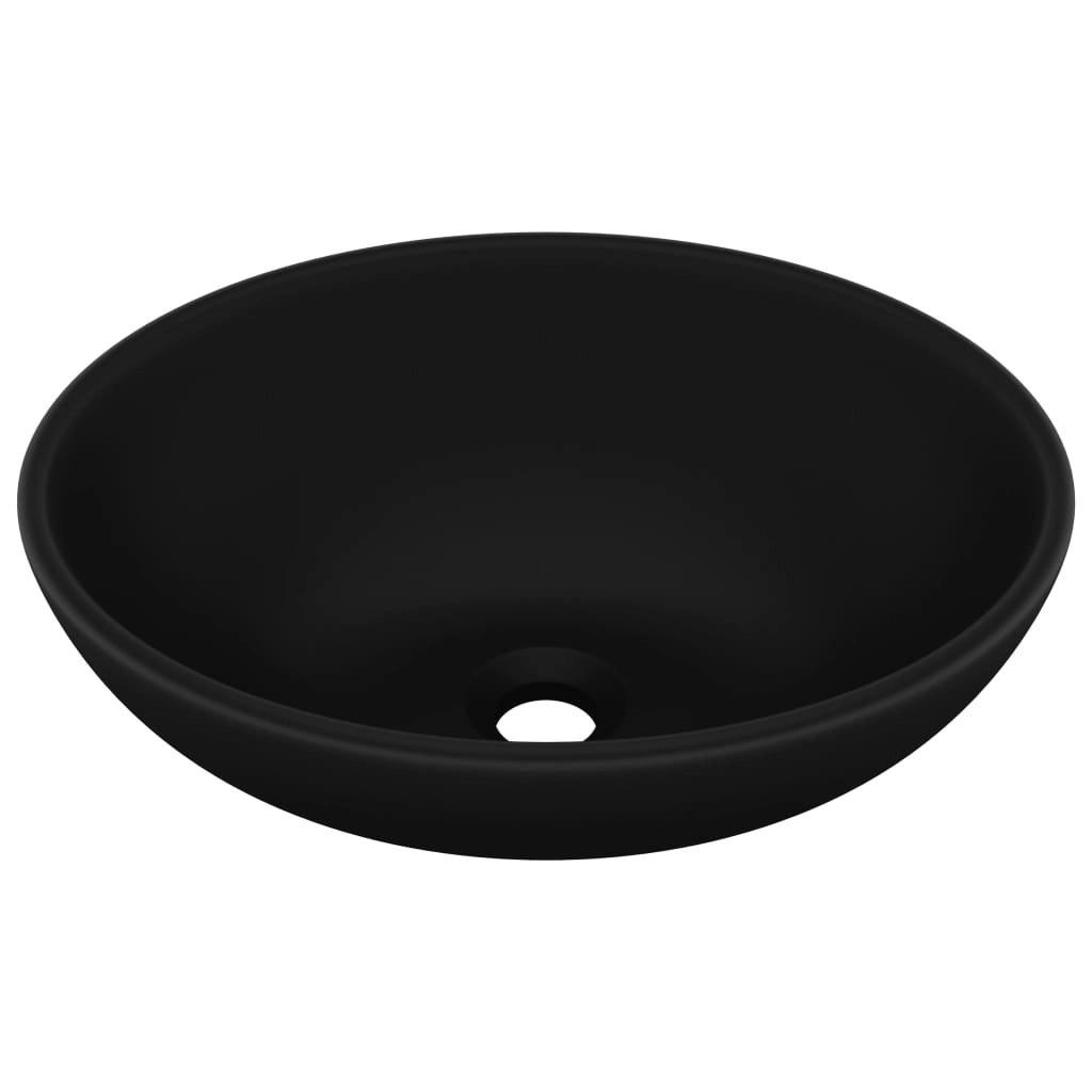 Luxury Basin Oval-shaped Matt Black 40x33 cm Ceramic 146931