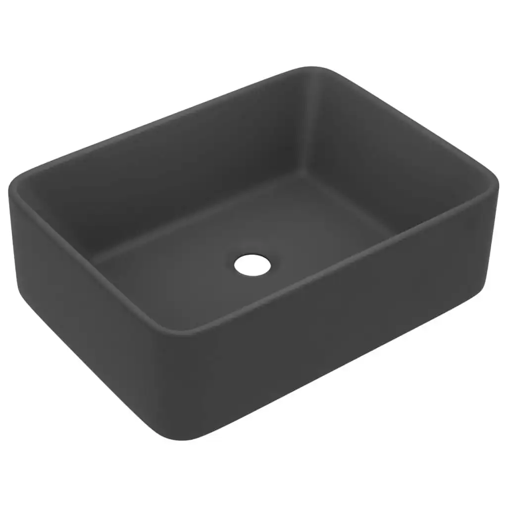 Luxury Wash Basin Matt Dark Grey 41x30x12 cm Ceramic 147049