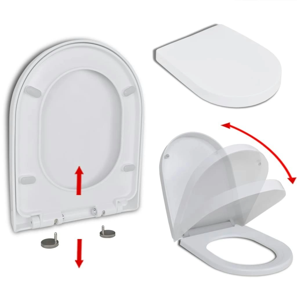 Soft-close Toilet Seat with Quick-release Design White Square 141765