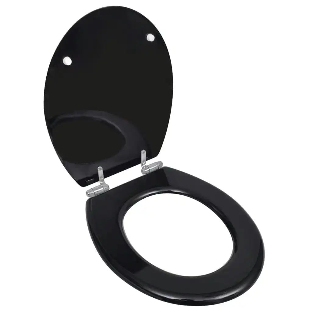 Toilet Seats with Soft Close Lids MDF Black 140799