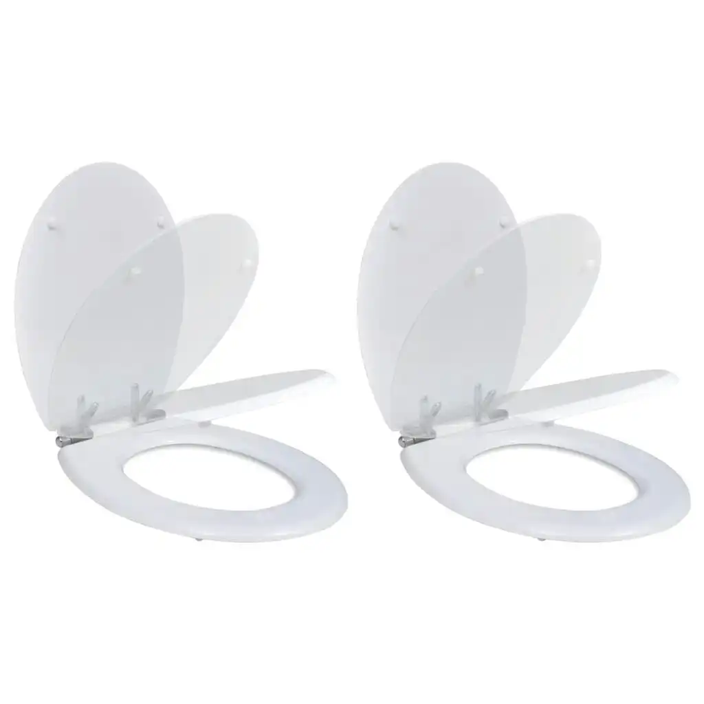 Toilet Seats with Soft Close Lids 2 pcs MDF White 275885