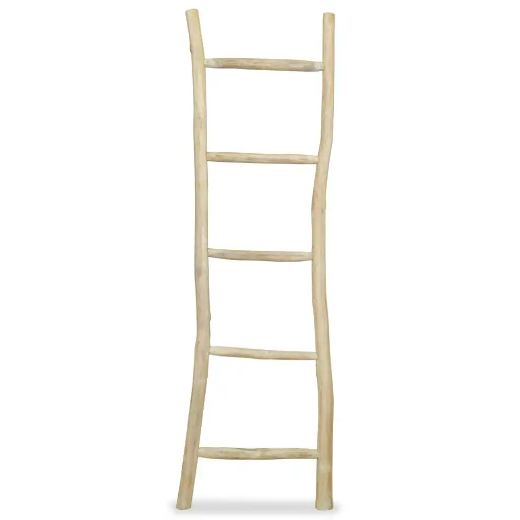 Towel Ladder with 5 Rungs Teak 45x150 cm Natural 244568