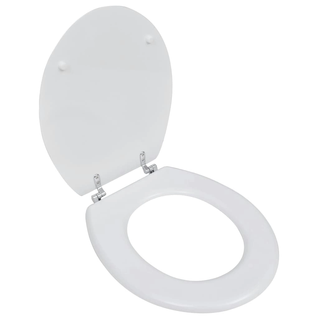 WC Toilet Seat MDF Lid Simple Design White 140801