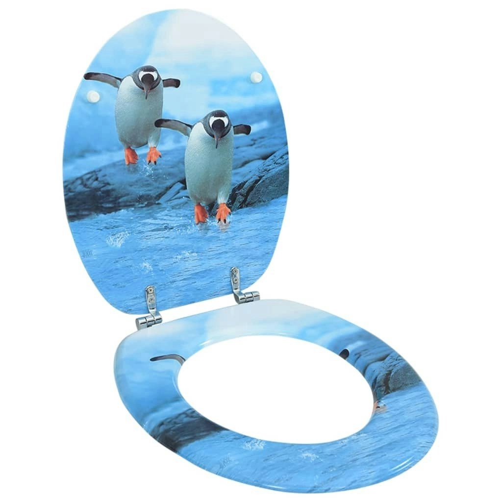 WC Toilet Seat with Lid MDF Penguin Design 146910