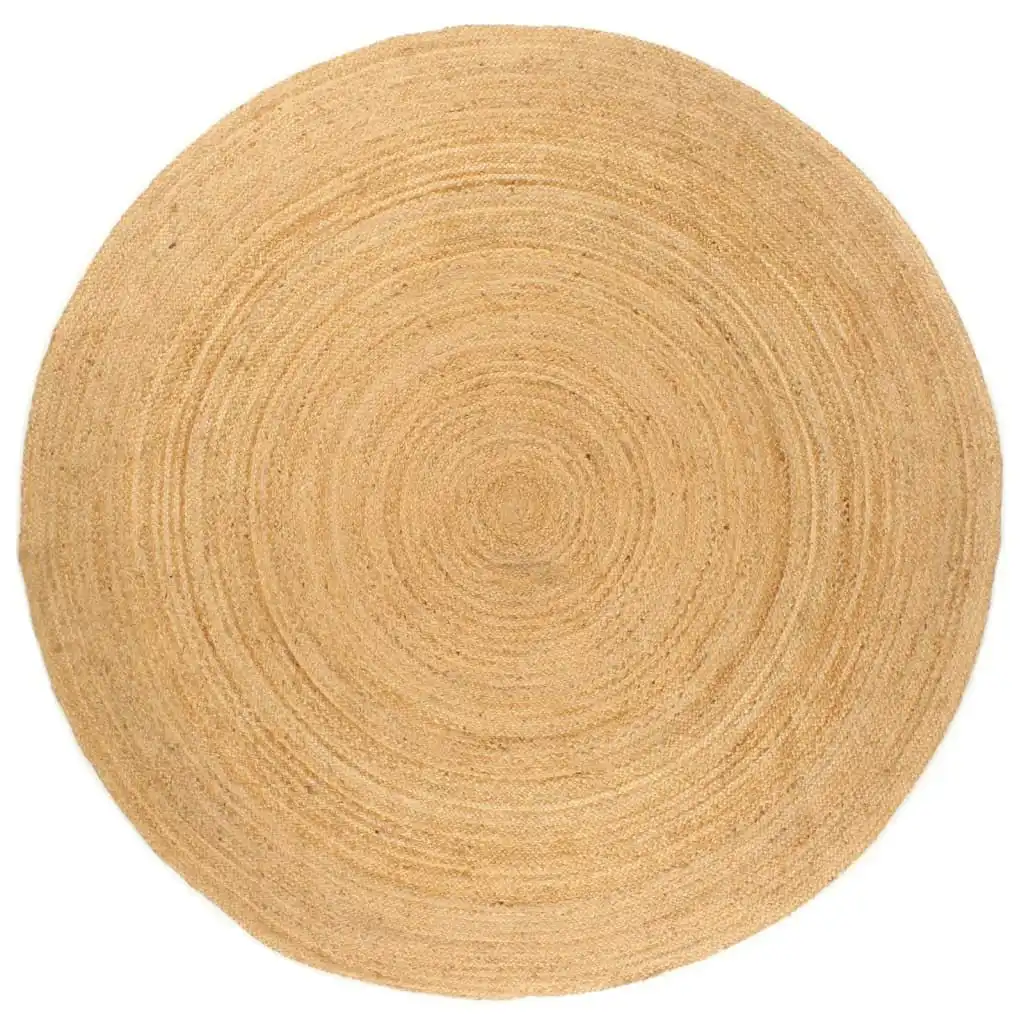 Area Rug Braided Jute 240 cm Round 343586