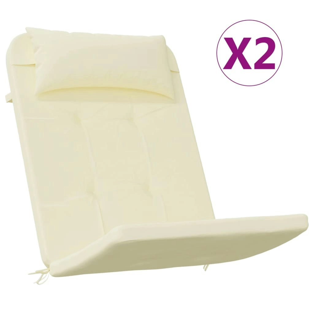 Adirondack Chair Cushions 2 pcs Cream Oxford Fabric 361832