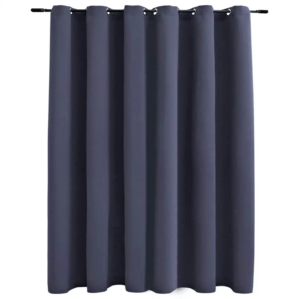 Blackout Curtain with Metal Rings Anthracite 290x245 cm 134421