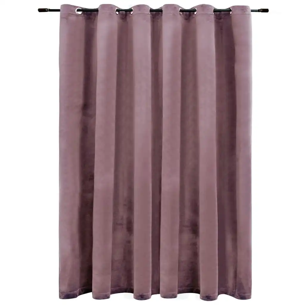 Blackout Curtain with Metal Rings Velvet Antique Pink 290x245 cm 134523