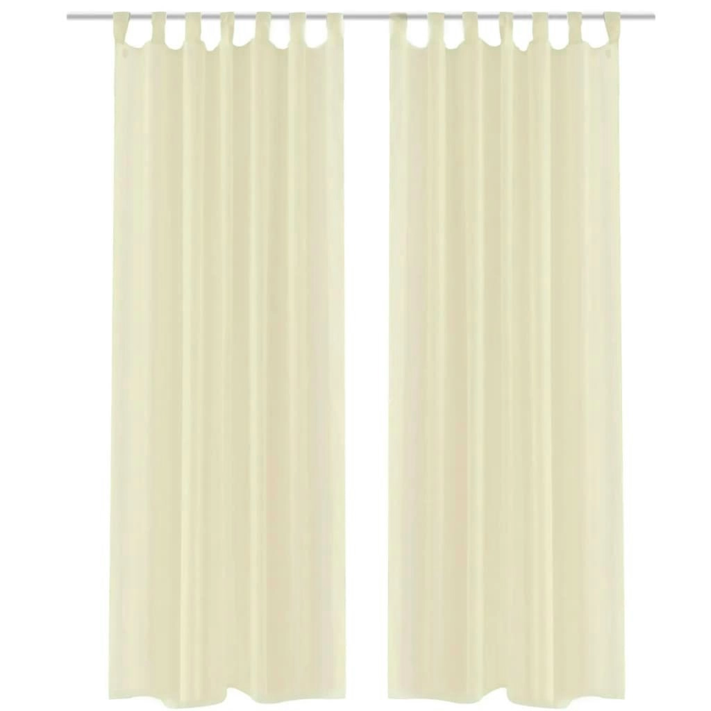 Cream Sheer Curtain 140 x 225 cm 2 pcs 130201