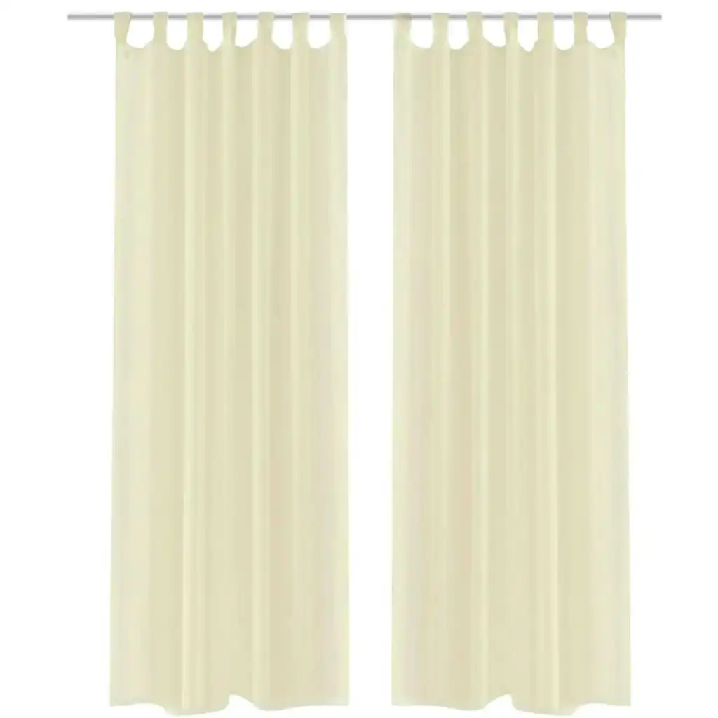 Cream Sheer Curtain 140 x 225 cm 2 pcs 130201