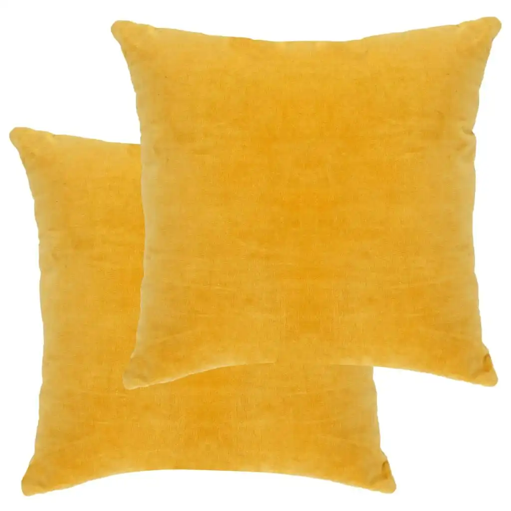 Cushions Cotton Velvet 2 pcs 45x45 cm Yellow 284045