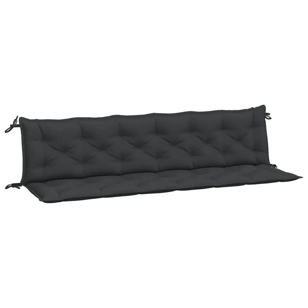 Garden Bench Cushions 2pcs Black 200x50x7cm Oxford Fabric 361742