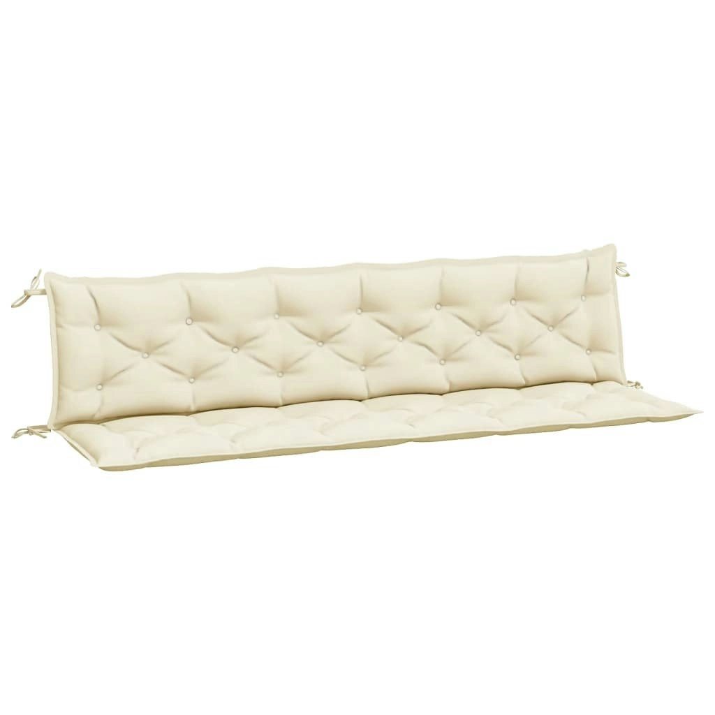 Garden Bench Cushions 2pcs Cream White 200x50x7cm Oxford Fabric 361737