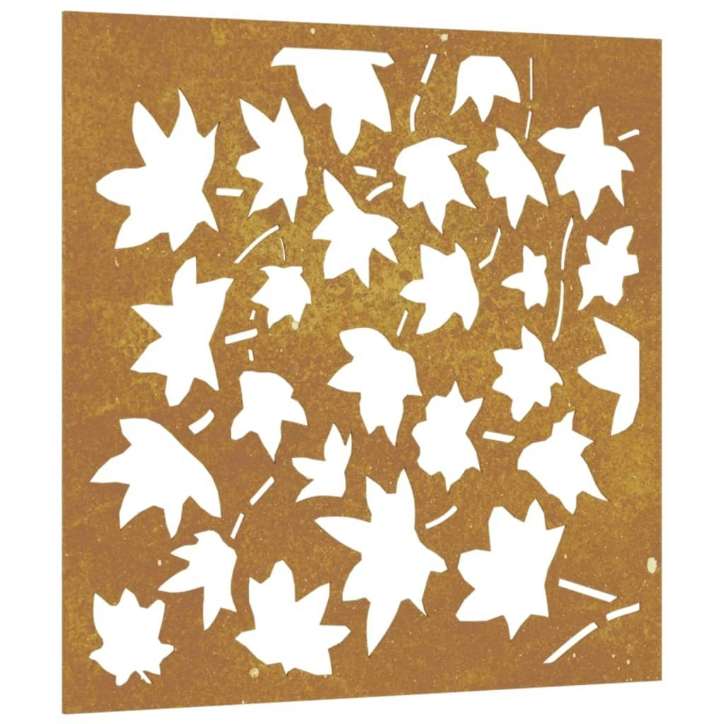 Garden Wall Decoration 55x55 cm Corten Steel Maple Leaf Design 824480