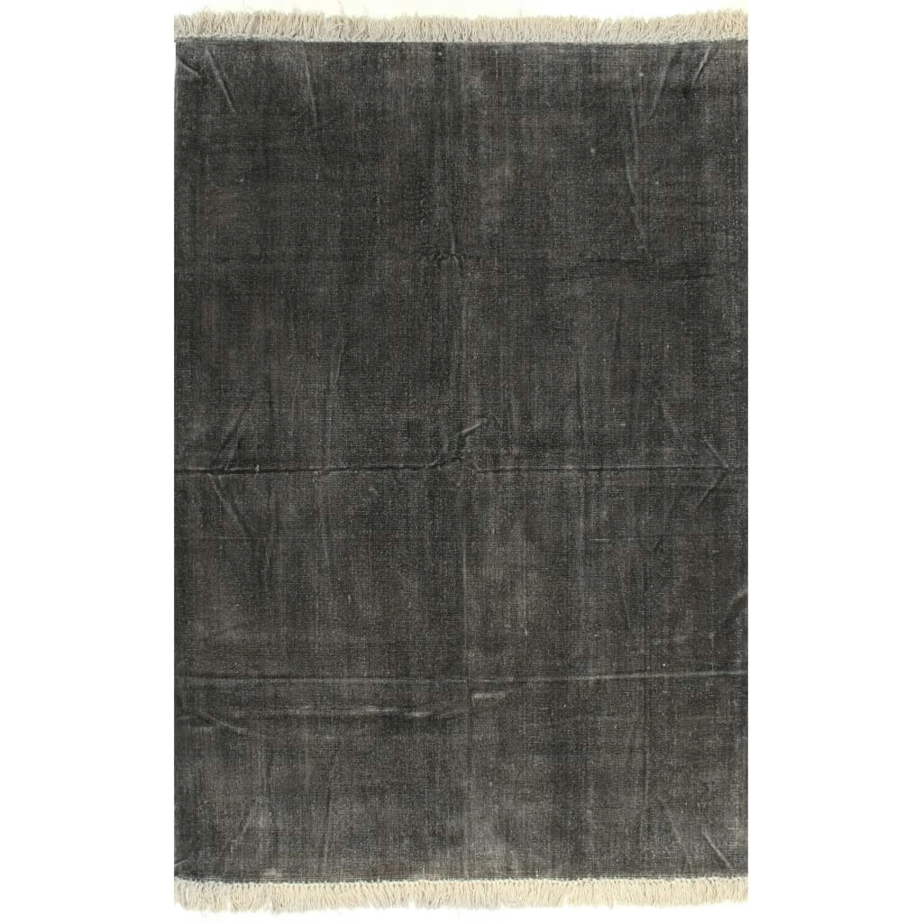 Kilim Rug Cotton 160x230 cm Anthracite 246532