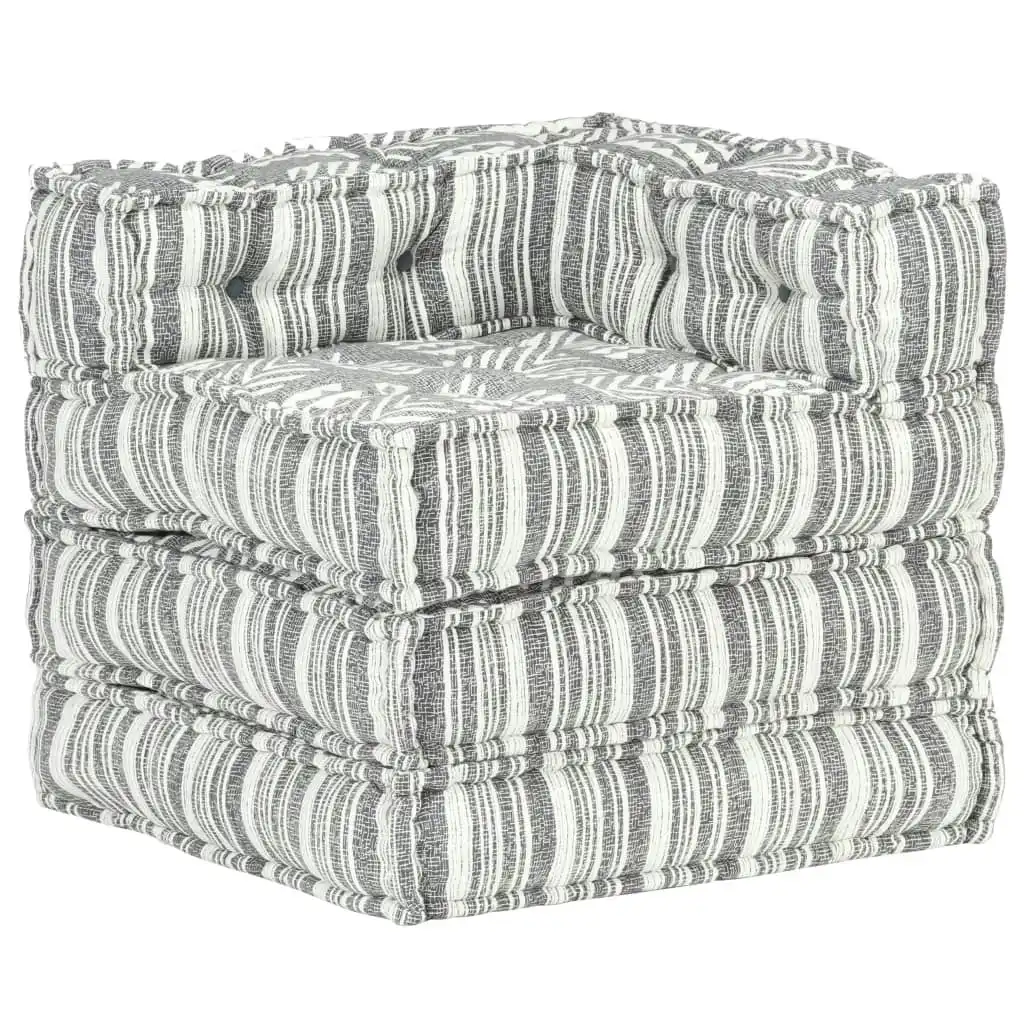 Modular Pouffe Grey Stripe Fabric 287698