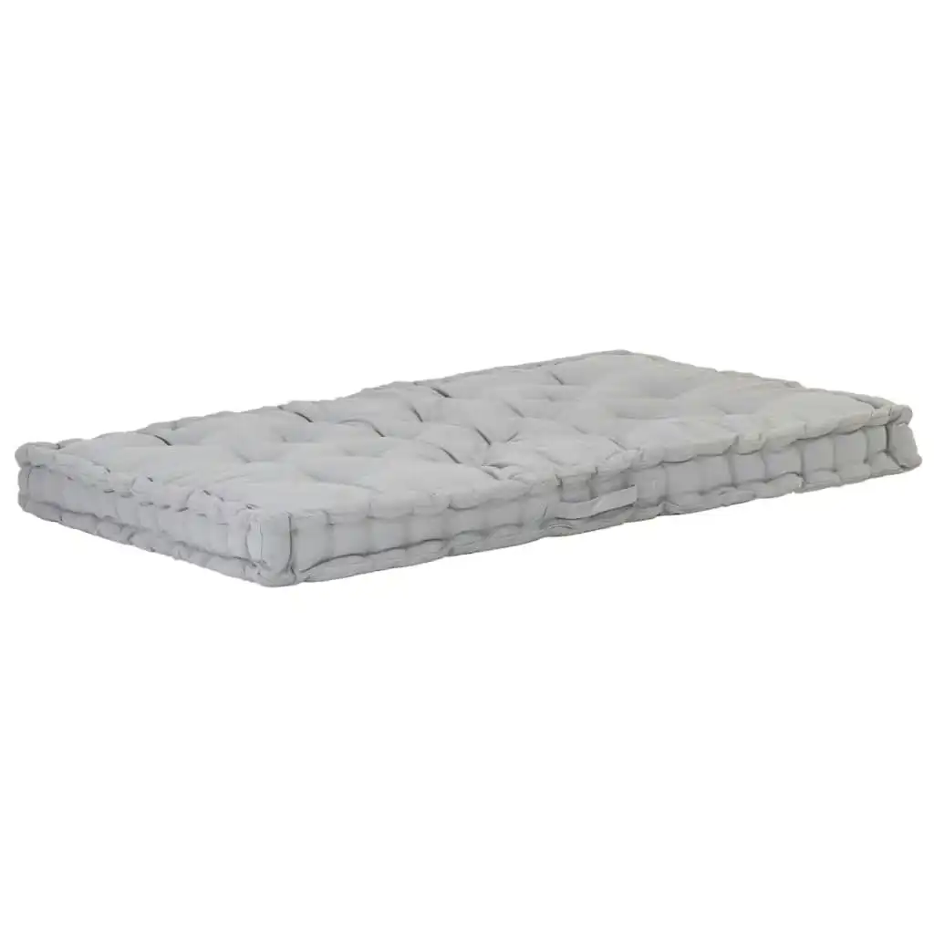 Pallet Floor Cushion Cotton 120x80x10 cm Grey 48678