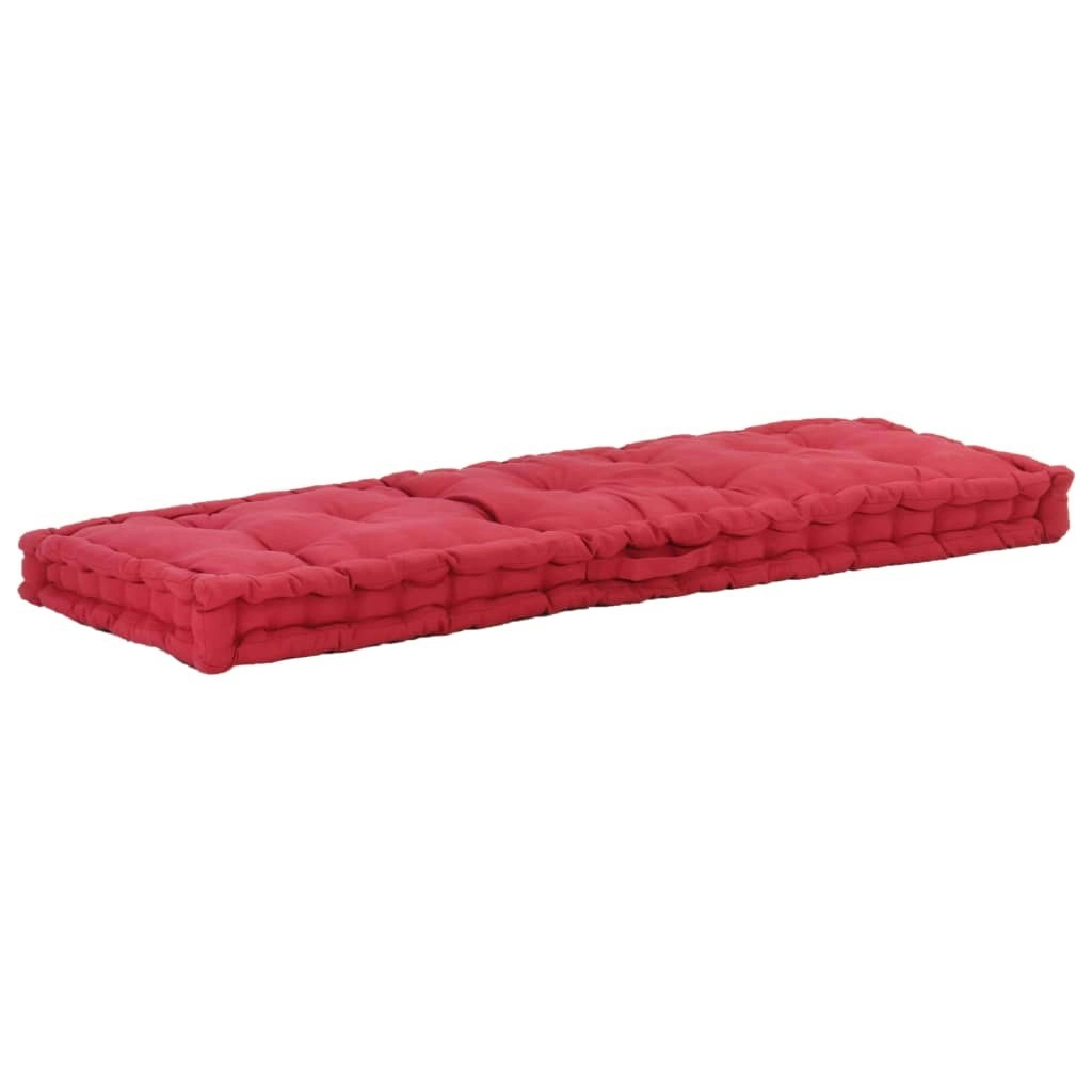 Pallet Floor Cushion Cotton 120x40x7 cm Burgundy 48683