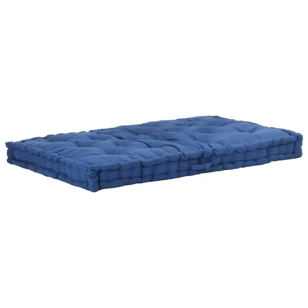 Pallet Floor Cushion Cotton 120x80x10 cm Light Blue 48688