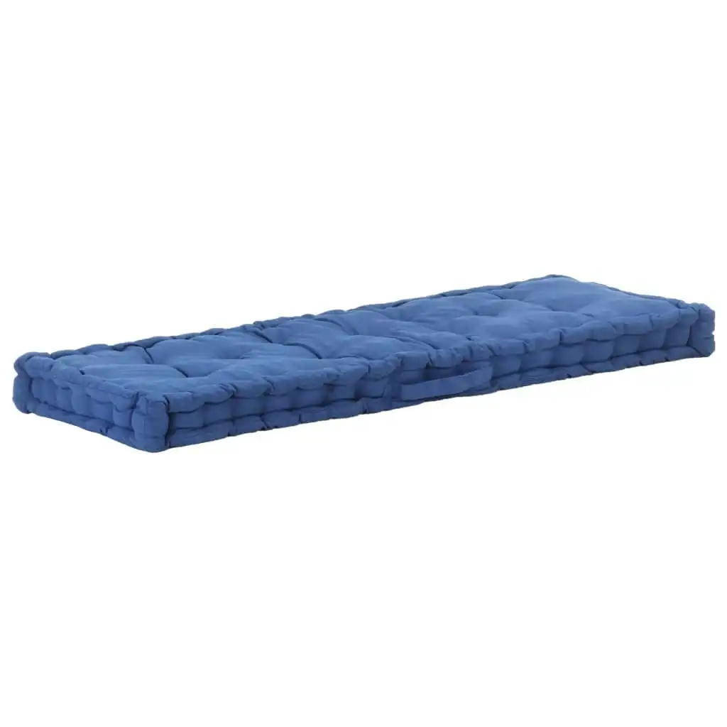 Pallet Floor Cushion Cotton 120x40x7 cm Light Blue 48687