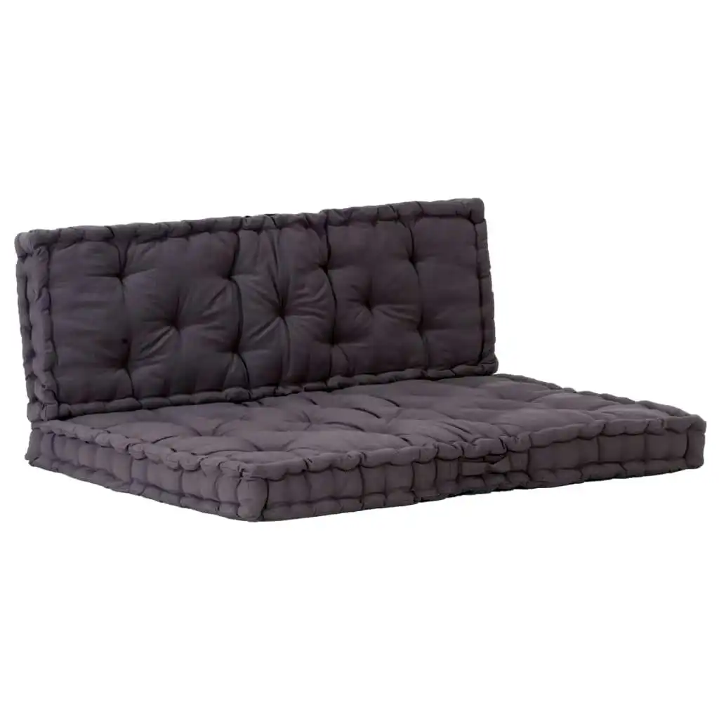 Pallet Floor Cushions 2 pcs Cotton Black 3053634