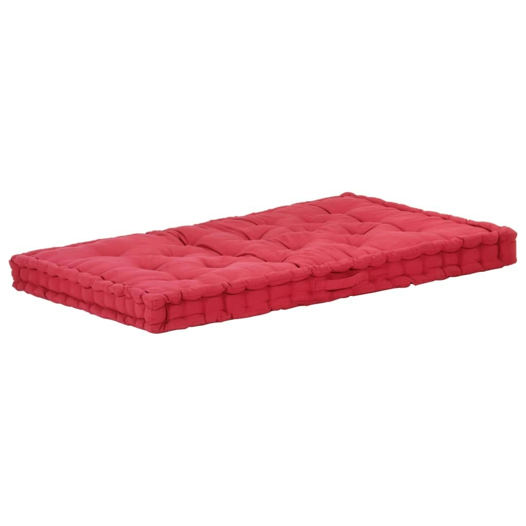 Pallet Floor Cushion Cotton 120x80x10 cm Burgundy 48684