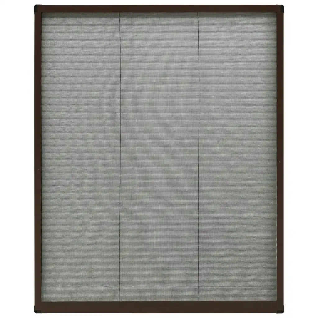 Plisse Insect Screen for Windows Aluminium Brown 80x100 cm 148654