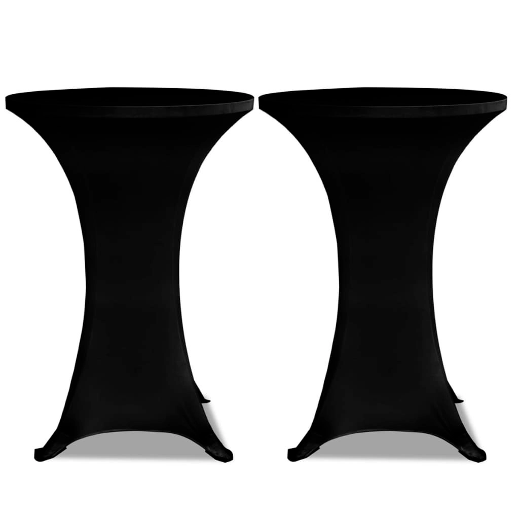 Standing Table Cover Ã˜ 60 cm Black Stretch 2 pcs 241204