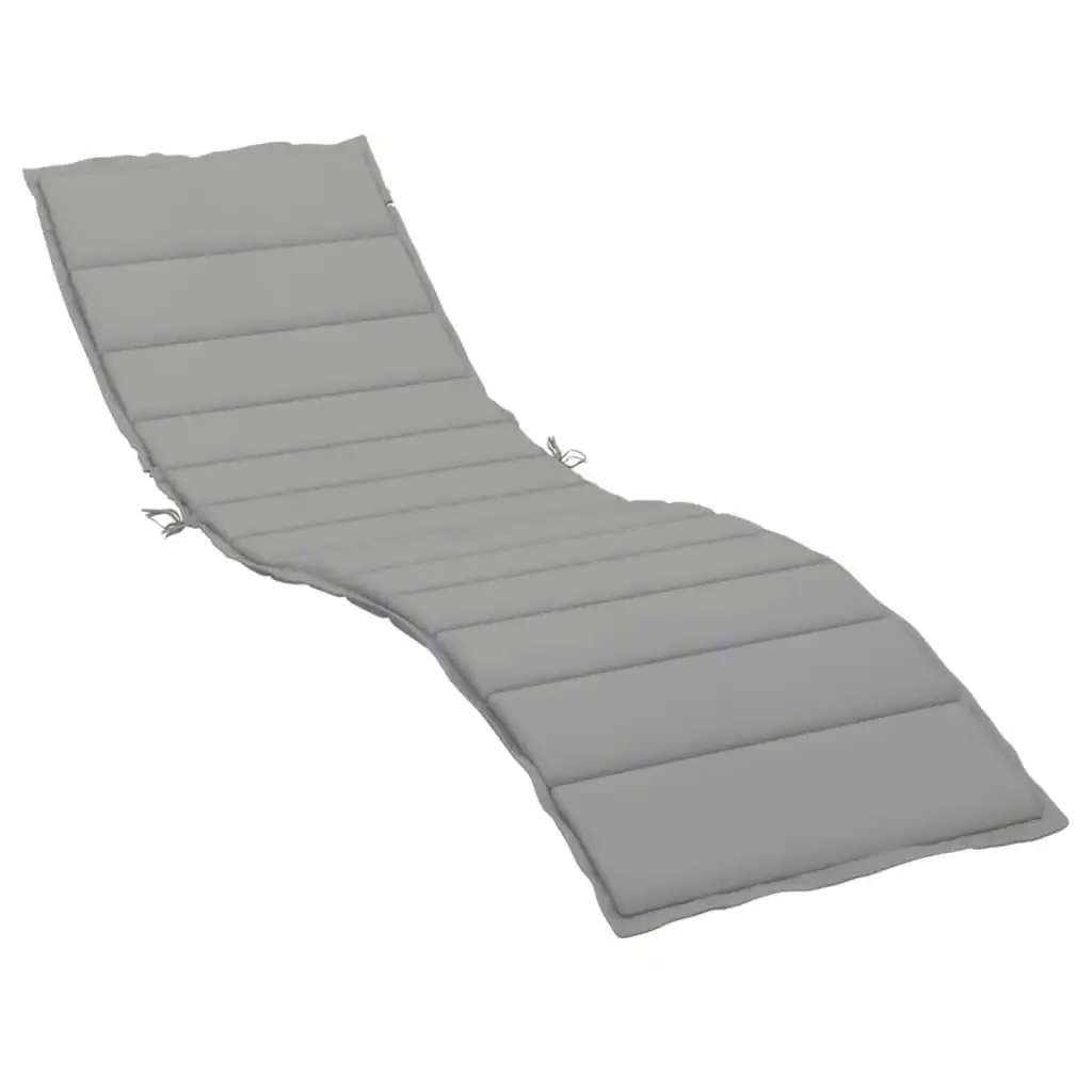 Sun Lounger Cushion Grey 200x60x3cm Oxford Fabric 314204