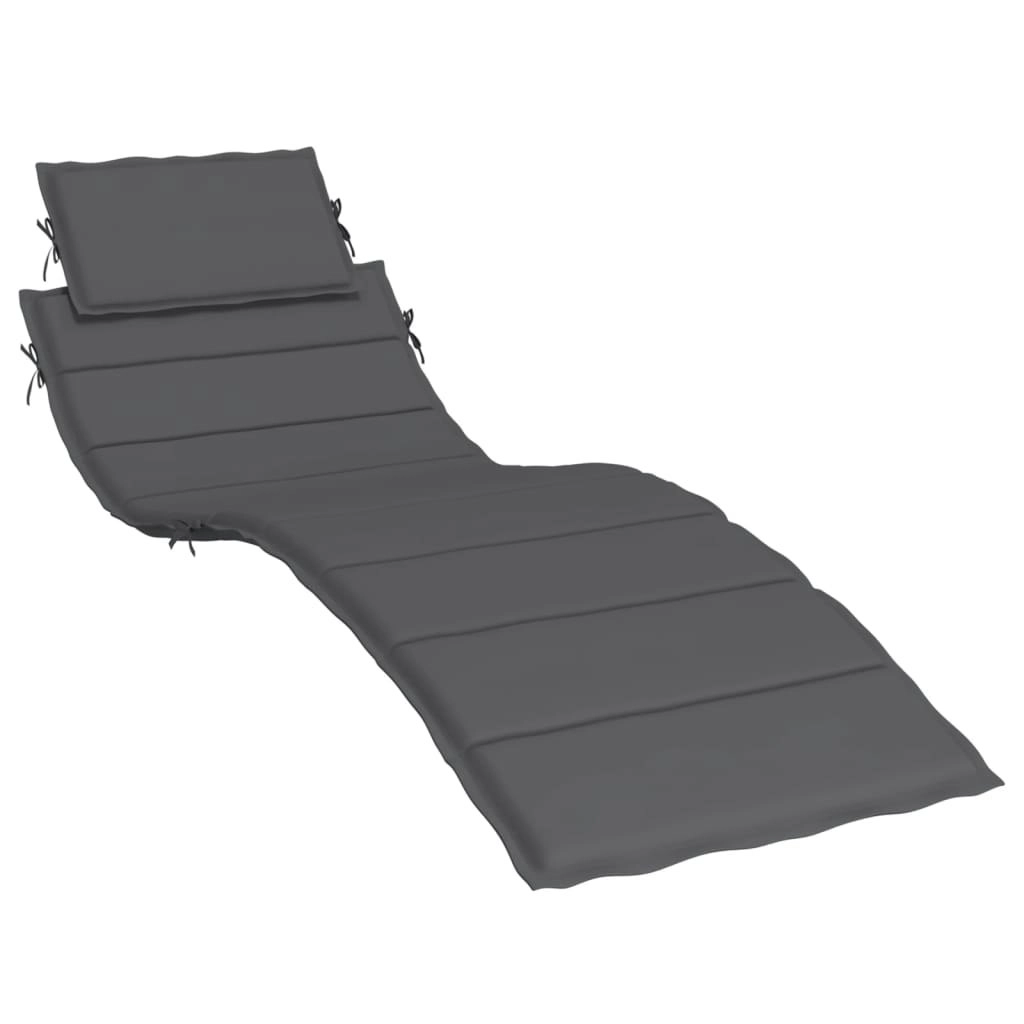 Sun Lounger Cushion Anthracite 186x58x3cm Oxford Fabric 314158