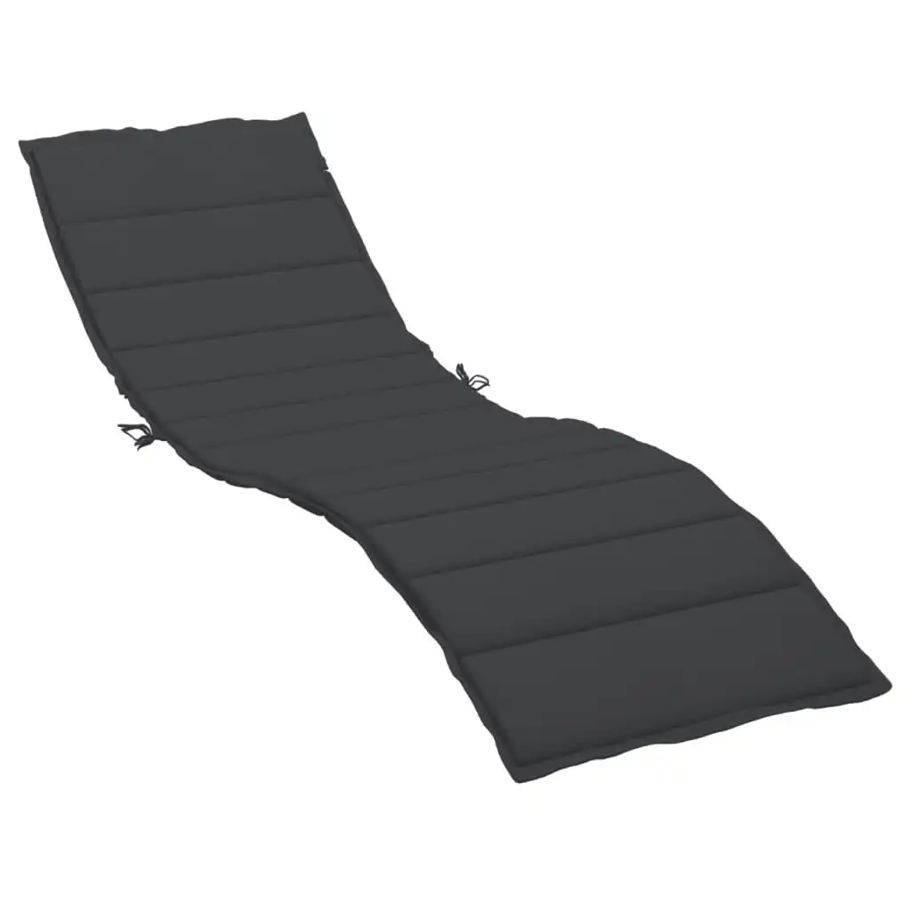 Sun Lounger Cushion Black 200x60x3cm Oxford Fabric 314210